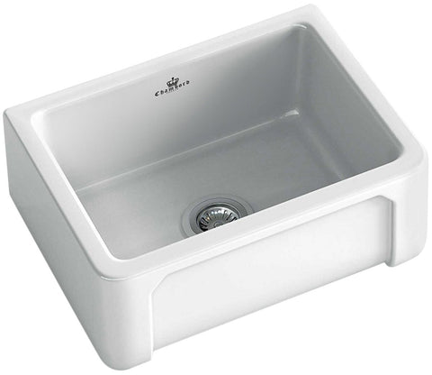 Abey Chambord Henri single bowl butler sink - white fireclay with porcelain glaze, French style - HENRI-1W