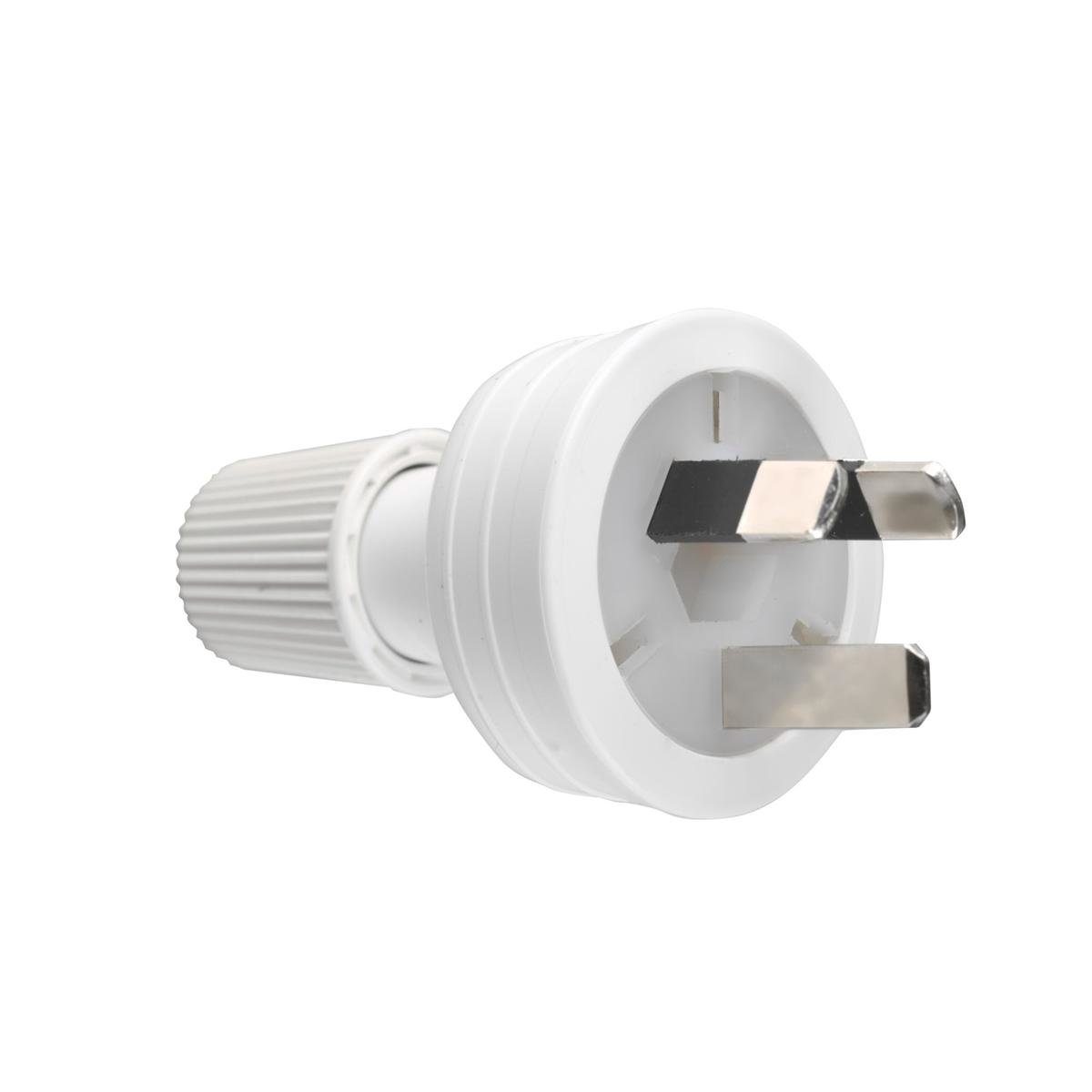 HPM 10A 3 Pin Top Rear Entry Plug, White 8mm Cable