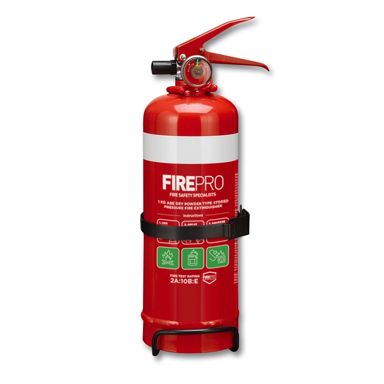 FirePro 1kg Dry Powder Fire Extinguisher Wall Mountable