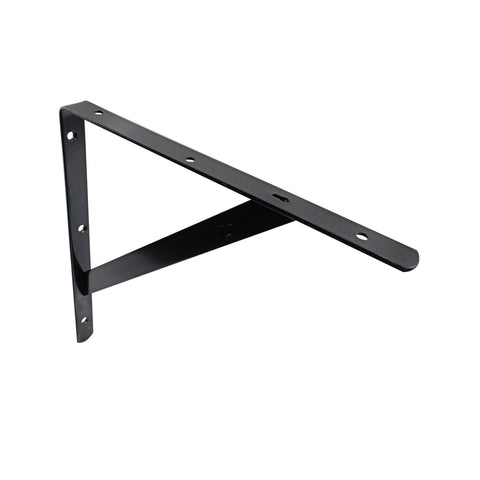 Carinya 300 x 300mm Black Heavy Duty Straight Stayed Bracket, Powder Coated Steel, 125kg