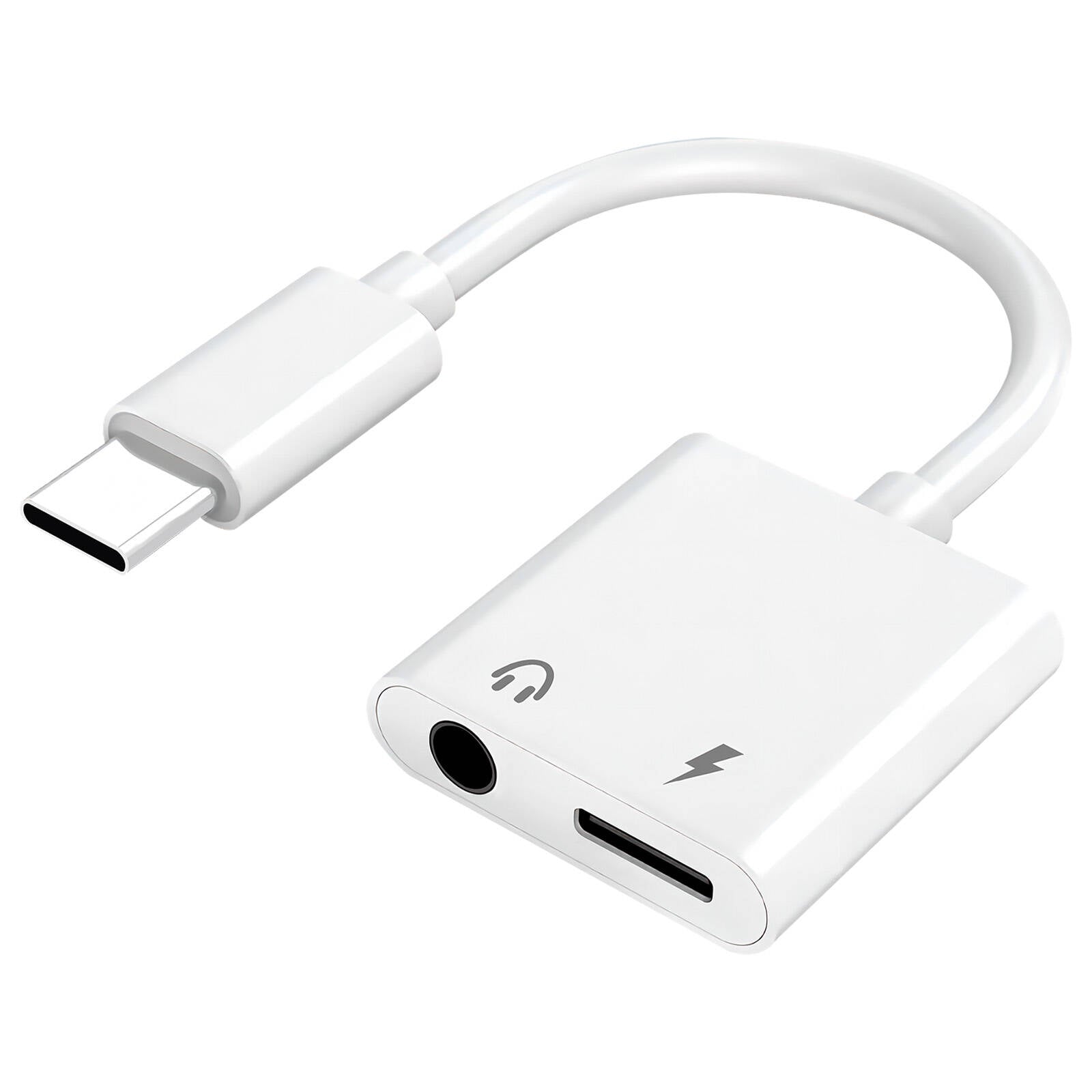Antsig 60W USB-C Audio Adapter AP5761 - White, Headphones Plus USB-C Charging