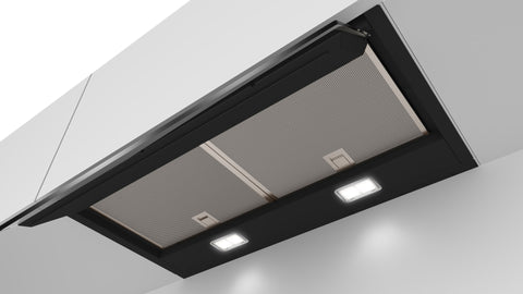 Bosch Series 6 60cm Integrated Rangehood - Black Glass Visor - 749m³/h, Touch Controls - DBB67AM60A
