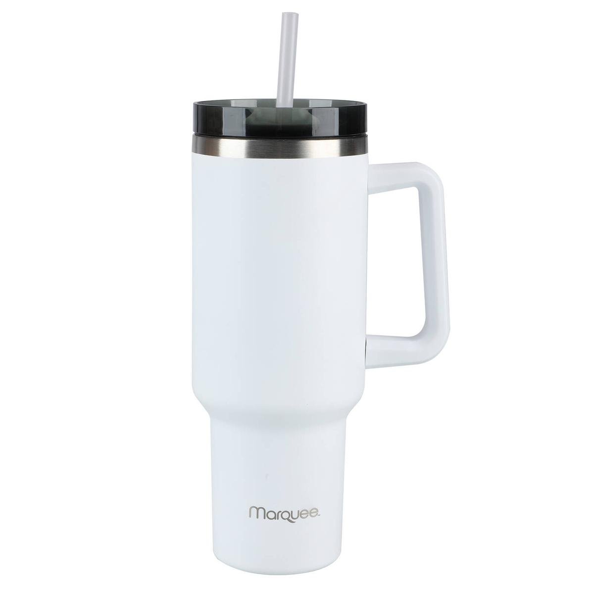 Marquee 1.2L Stainless Steel Insulated Tumbler, White - Dual Function Lid