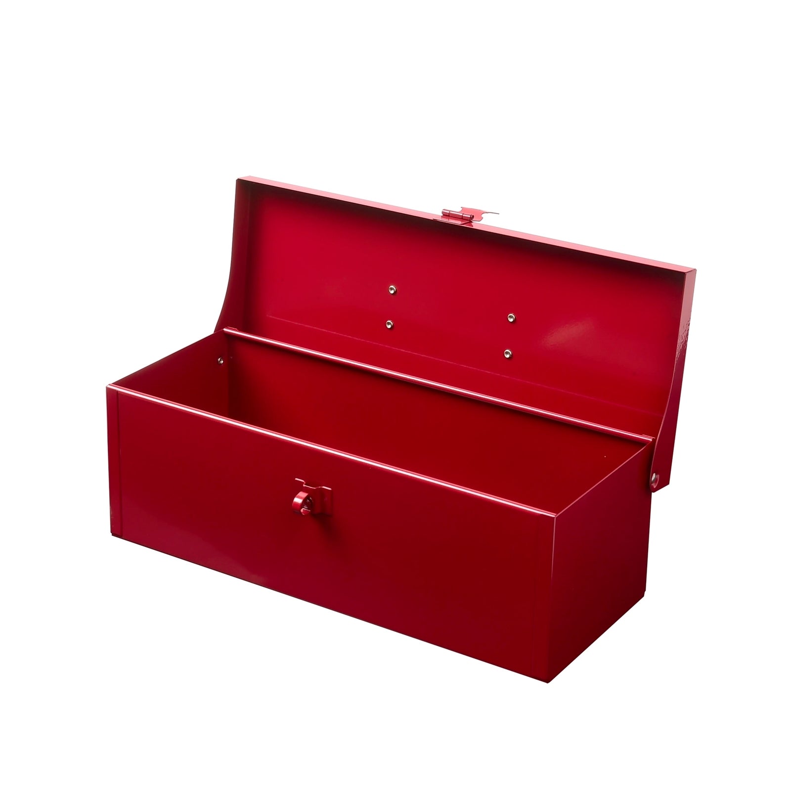 Craftright 385mm Powdercoated Metal Tool Box, Red, Lockable Carry Handle