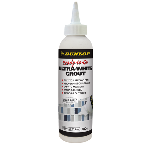 Dunlop Ready-to-Go Grout 800g Ultra White - Easy Apply - Anti Mould - SuperSaverAU - view 1