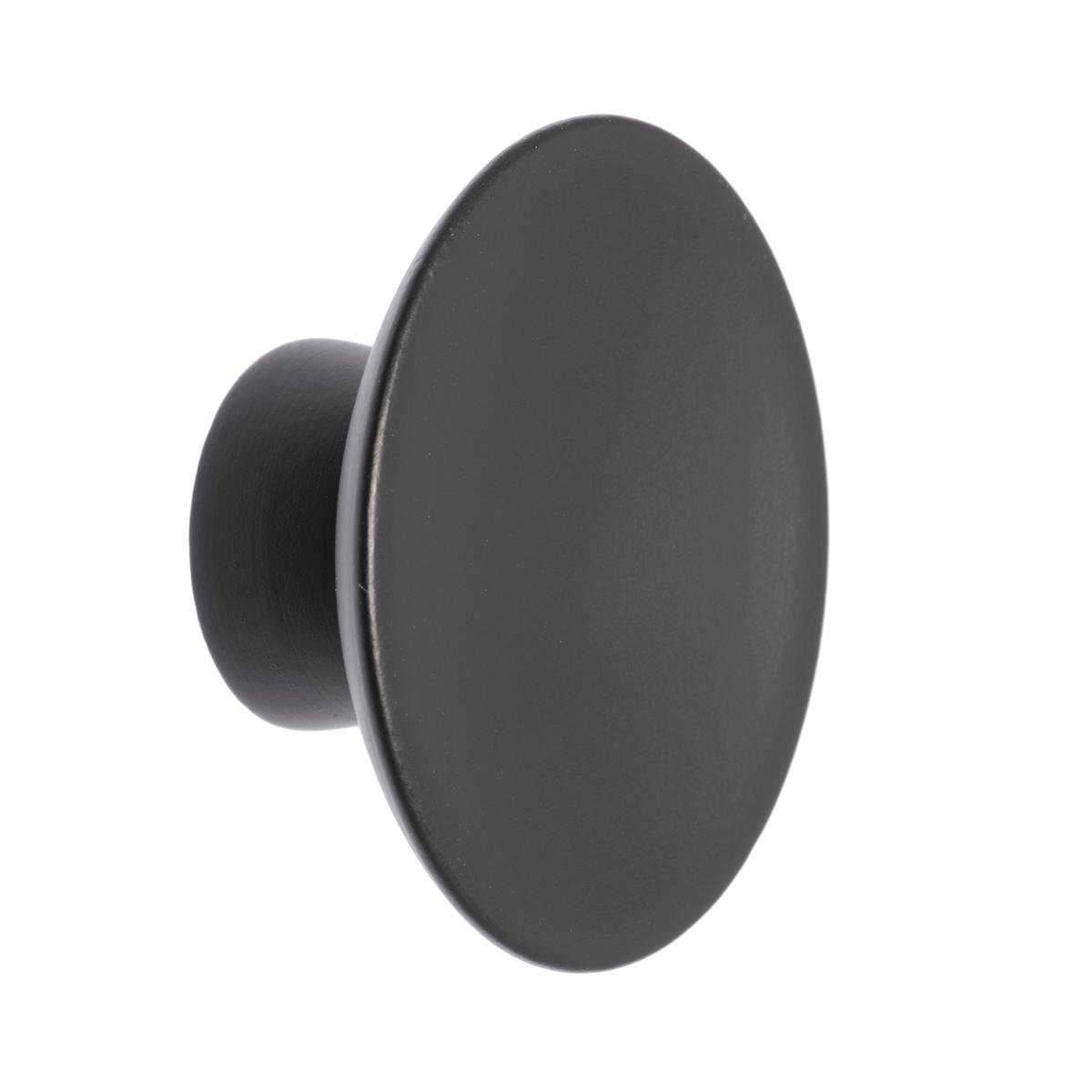 Lane 45mm Matte Black Timber Round Cabinet Knob
