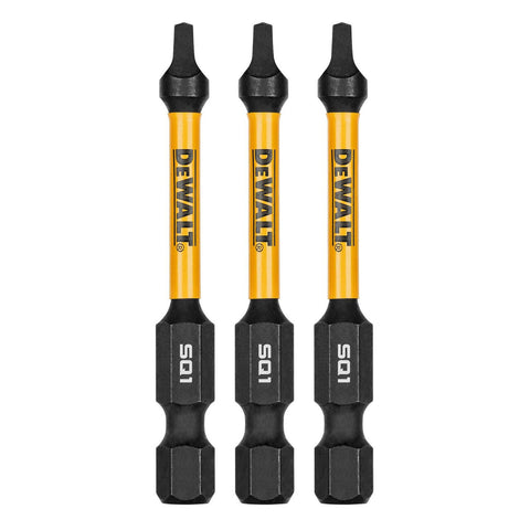 DeWALT FLEXTORQ 57mm SQ1 Impact Screwdriver Bit 3 Pack DWAF2SQ1IR3