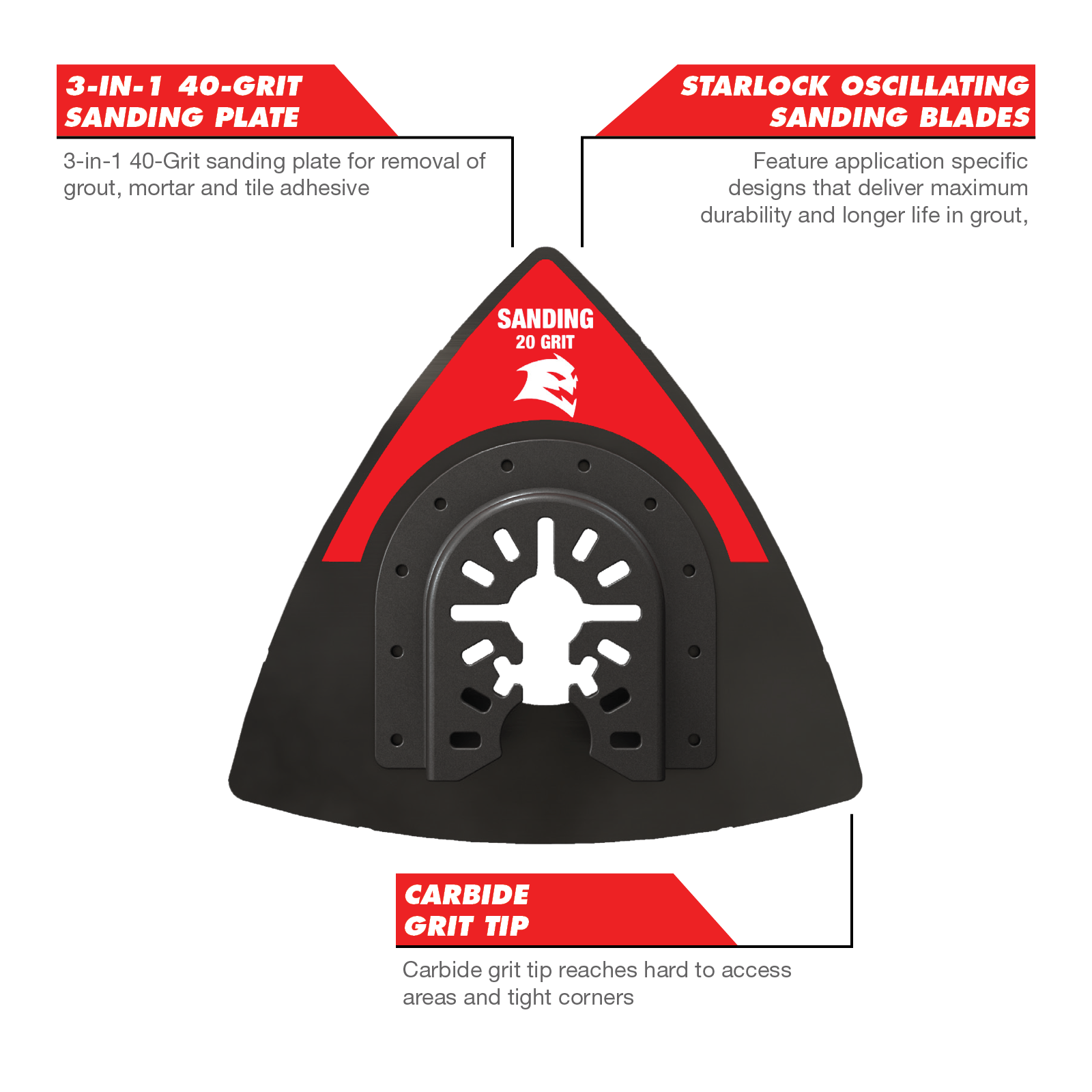 Diablo 70mm Starlock Carbide Grit Multi-Tool Blade for Grout & Mortar