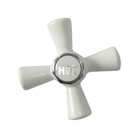 Shaw Mason White Easy Clean Cross Tap Handle Pair - 112mm x 179mm - Brass - SuperSaverAU - view 1
