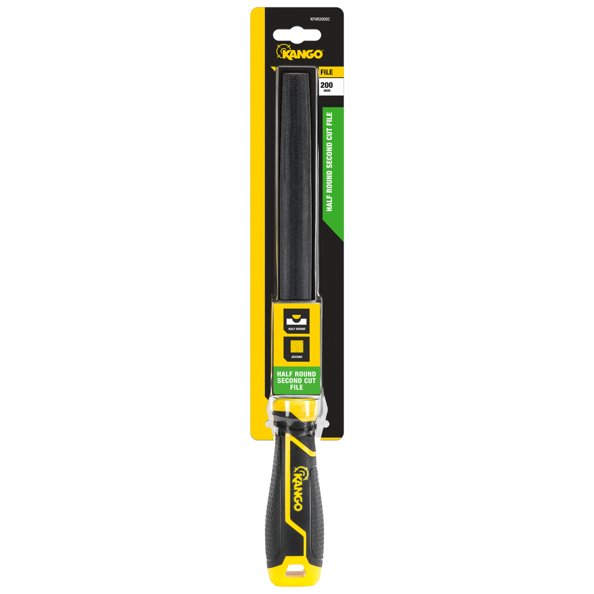 Kango 200mm Half Round Second Cut File with Removable K-Lock Handle
