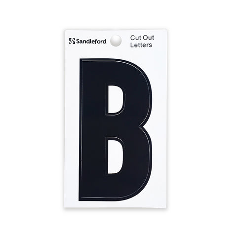 Sandleford 85mm Black Cut Out Self Adhesive House Letter B - Weather Resistant Gloss
