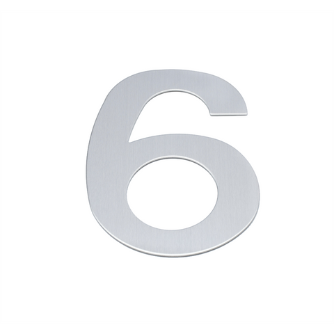 Sandleford Lorenzo 200mm Brushed Stainless Steel House Number 6