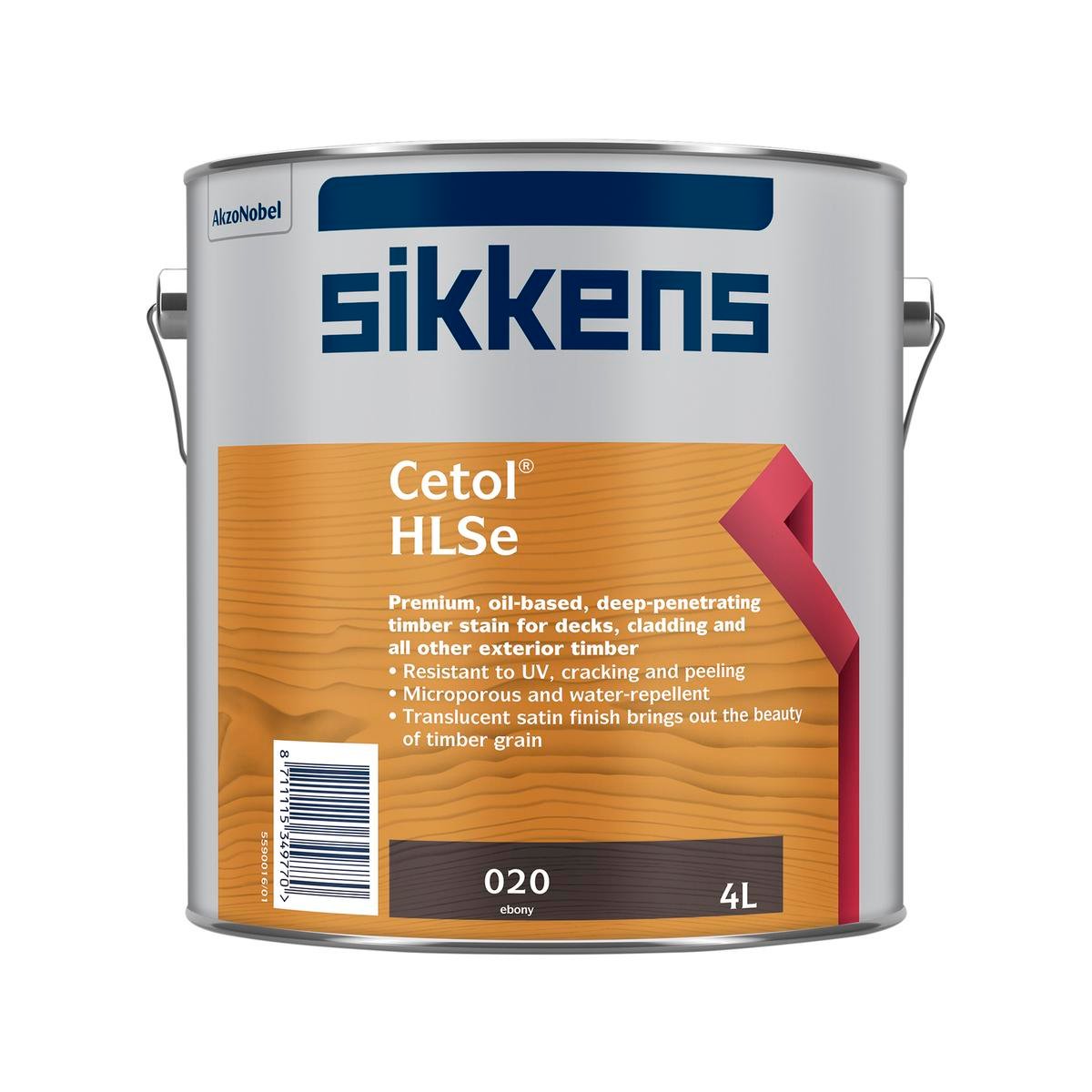 Sikkens 4L Cetol Hlse Timber Finish - Ebony - Oil-Based - 4kg - UV Resistant - SuperSaverAU - view 1