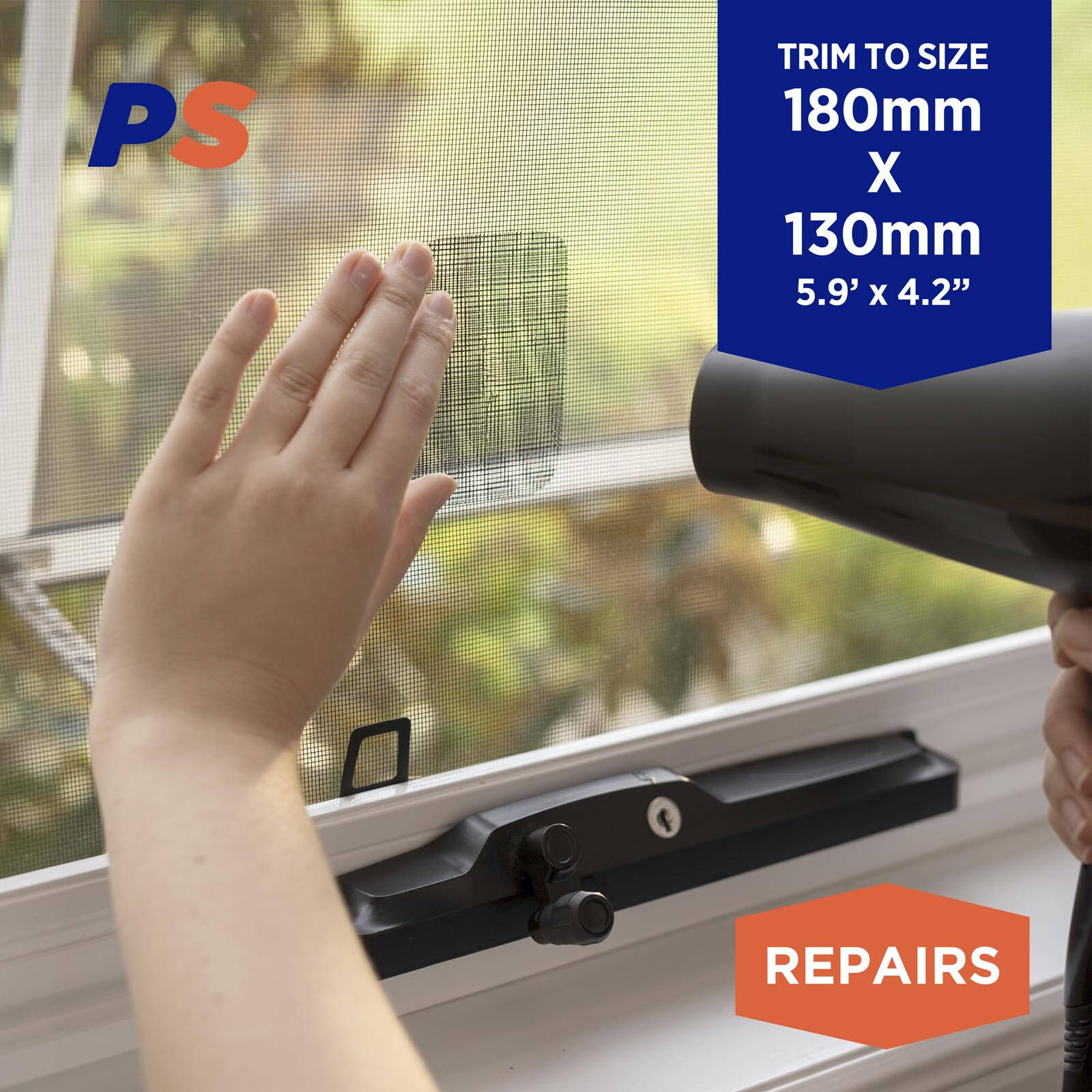 Permastik 180 x 130mm Black Fibreglass Flyscreen Heat Seal Repair Patches 3 Pack
