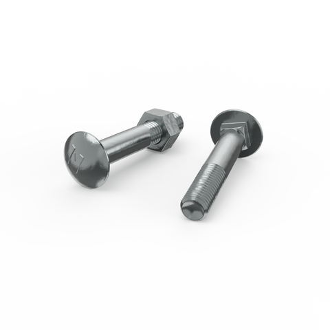 Zenith M10 x 65mm Zinc Plated Cup Head Bolt and Nut Each - Secure Fastening - SuperSaverAU - view 1