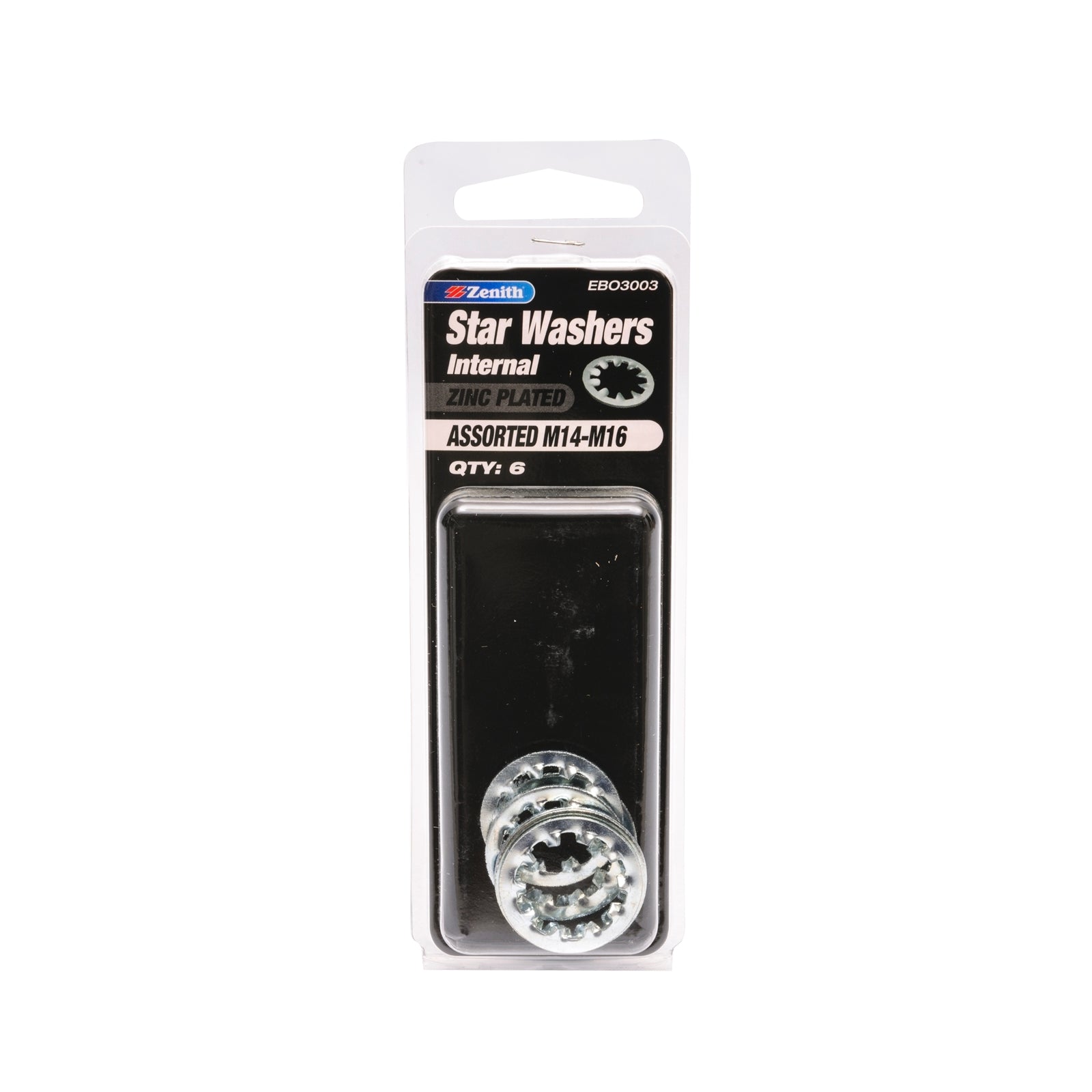 Zenith M14-M16 Zinc Plated Steel Assorted Internal Star Washer - 6 Pack