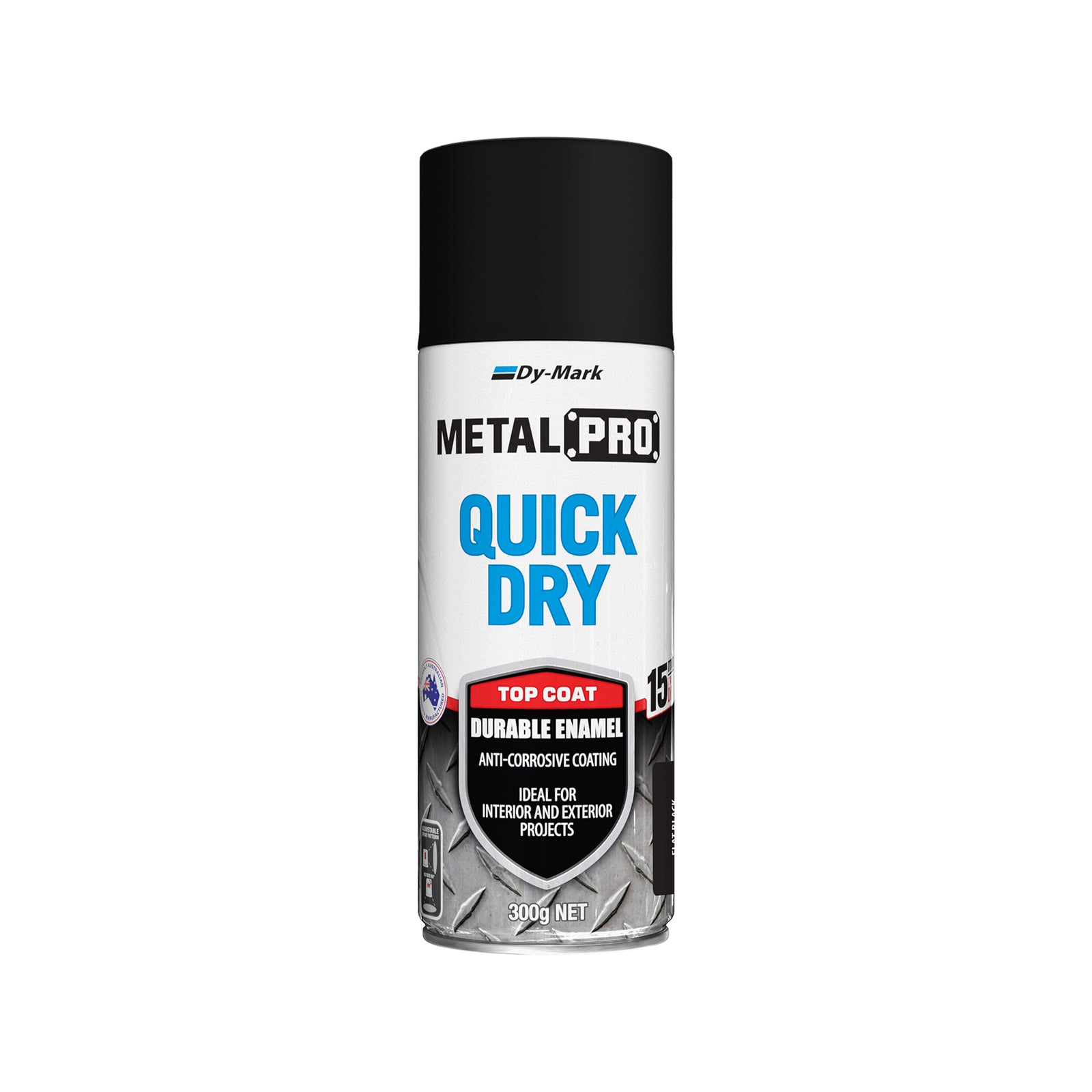 Dy-Mark 300g Black Flat MetalPro Quick Dry Aerosol Paint