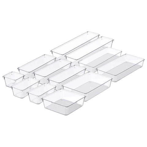 The Container Store 12 piece kitchen drawer pack 1 - Clear PET organisers - Two drawers - VTCS-DRAW-P1