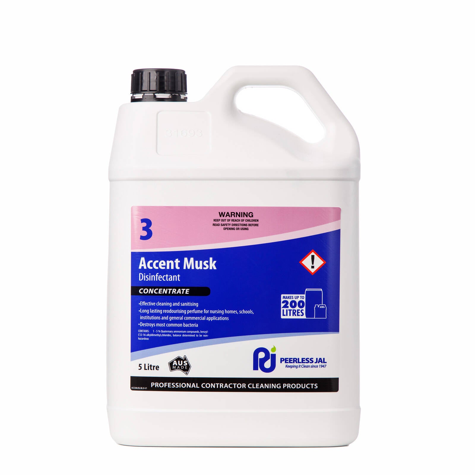 Peerless JAL 5L Accent Musk Disinfectant Concentrate