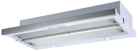 Beko 90cm Slideout Rangehood - 430m³/h, 3 Fan Speeds - Stainless Steel Front, LED Lighting - BRH90TW