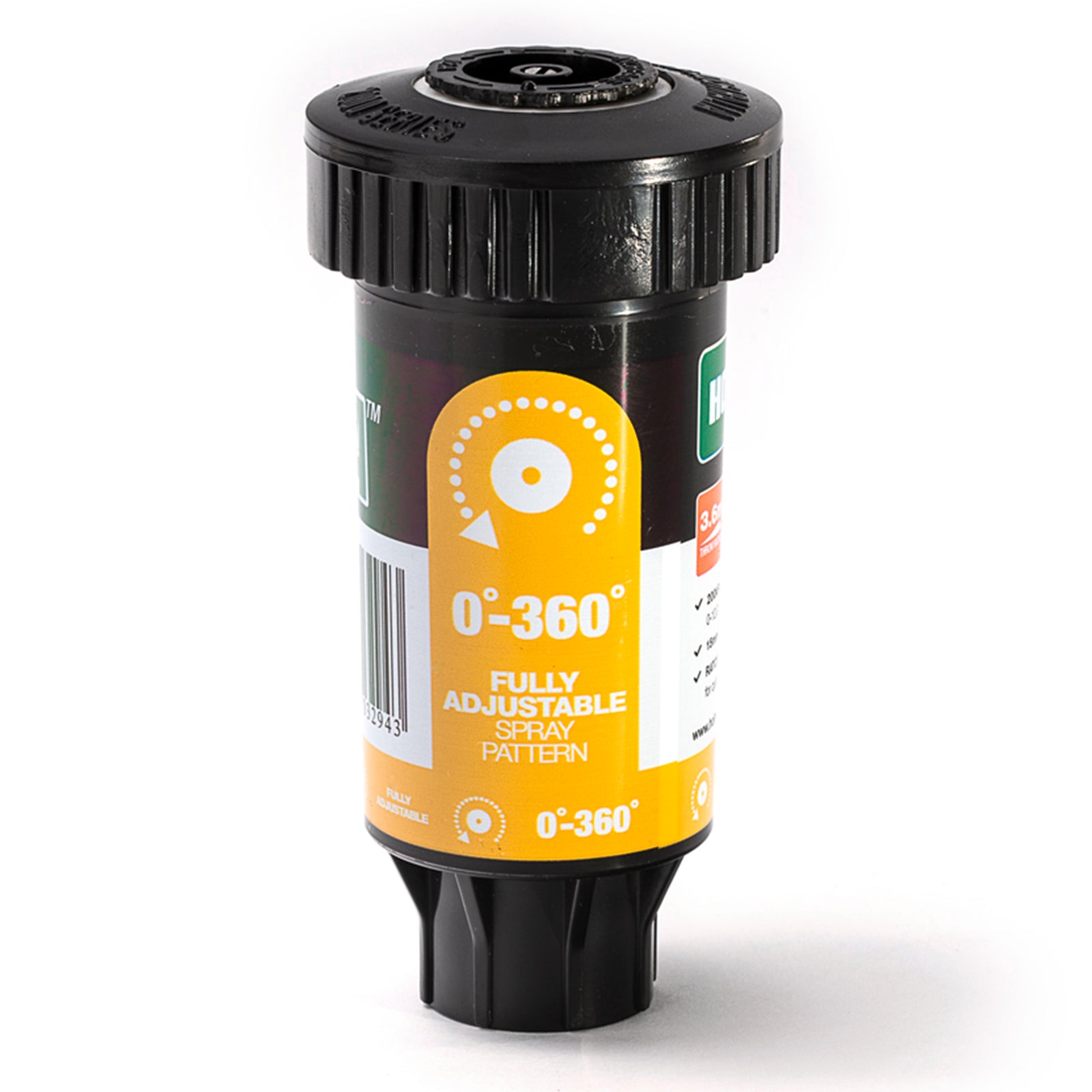Holman 50mm TWISTA Adjustable Pop Up Sprinkler - 0-360 Degree, 15mm BSP, 800 kPa, Black