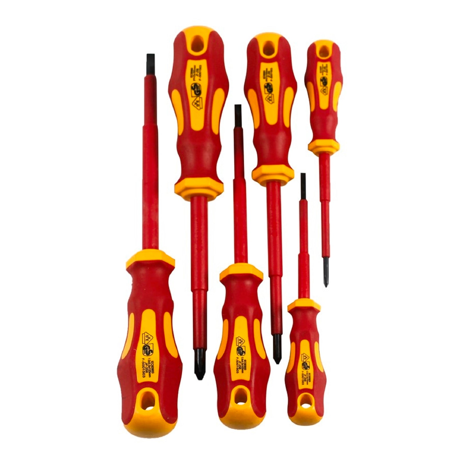 Craftright 6 Piece Insulated VDE CRV Red/Yellow Screwdriver Set SL and PH