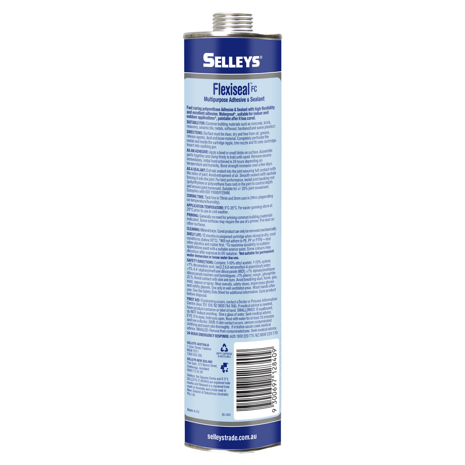 Selleys Flexiseal FC Polyurethane Sealant & Adhesive Black 310ml