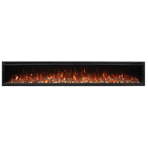 Modern Flames Spectrum 100 Inch Electric Fireplace - Black - Hybrid-FX Flame Technology - SPS-100BAUS
