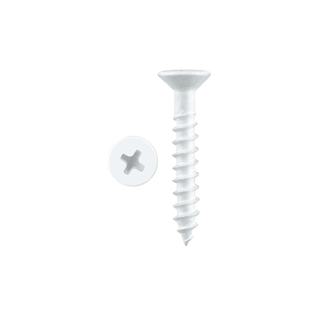 Pinnacle 4.0 x 25mm White Countersunk Timber Screw - Metal - 20 Pack - SuperSaverAU - view 1