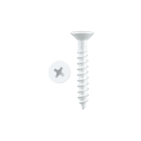 Pinnacle 4.0 x 25mm White Countersunk Timber Screws - 20 Pack