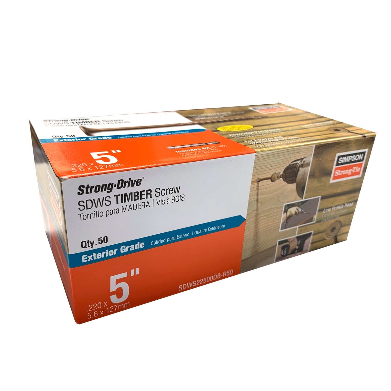 Simpson Strong-Tie 5.6 x 127mm SDWS Timber Structural Screw 50 Box