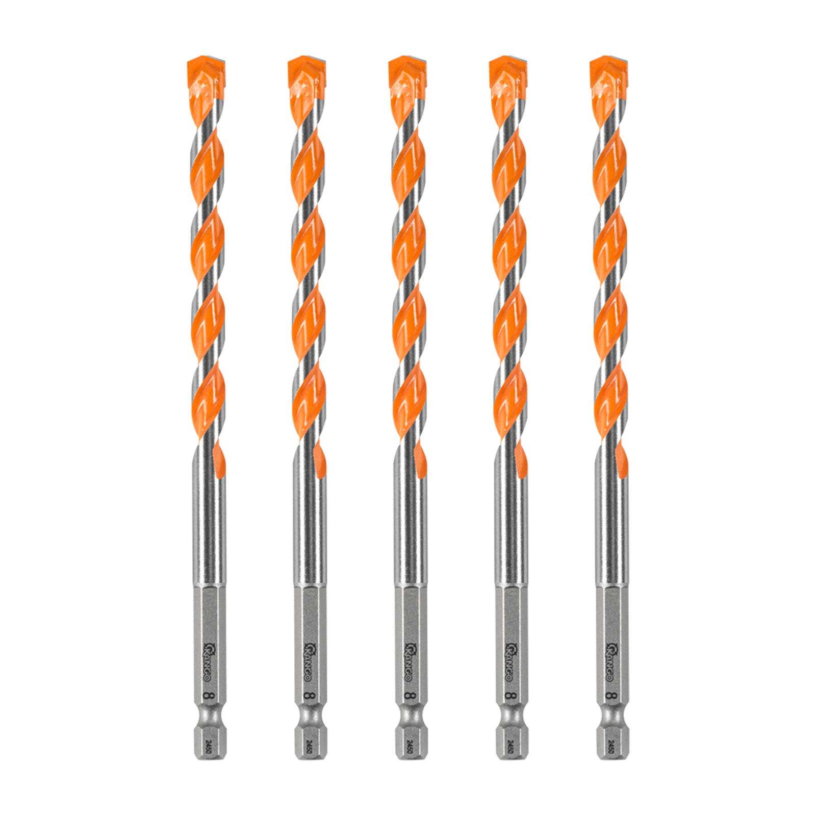 Kango 8 x 150mm Masonry Drill Bit 5 Pack - Carbide Tip, 1/4" Hex Shank