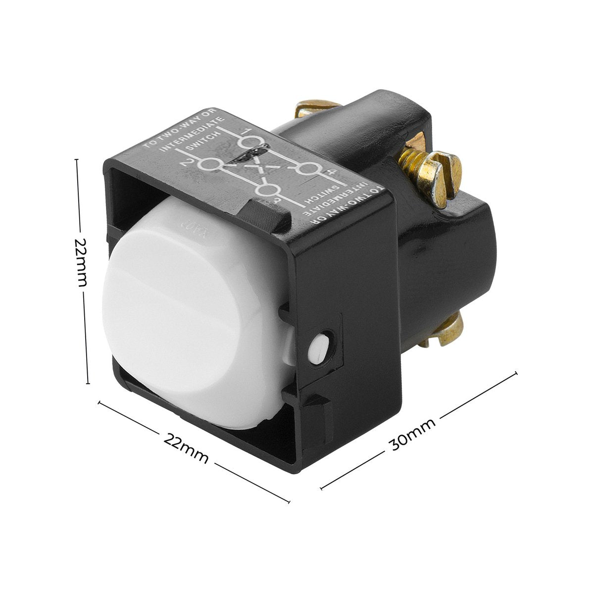 DETA White Intermediate Switch Mechanism 10A 250V Polycarbonate 6024B