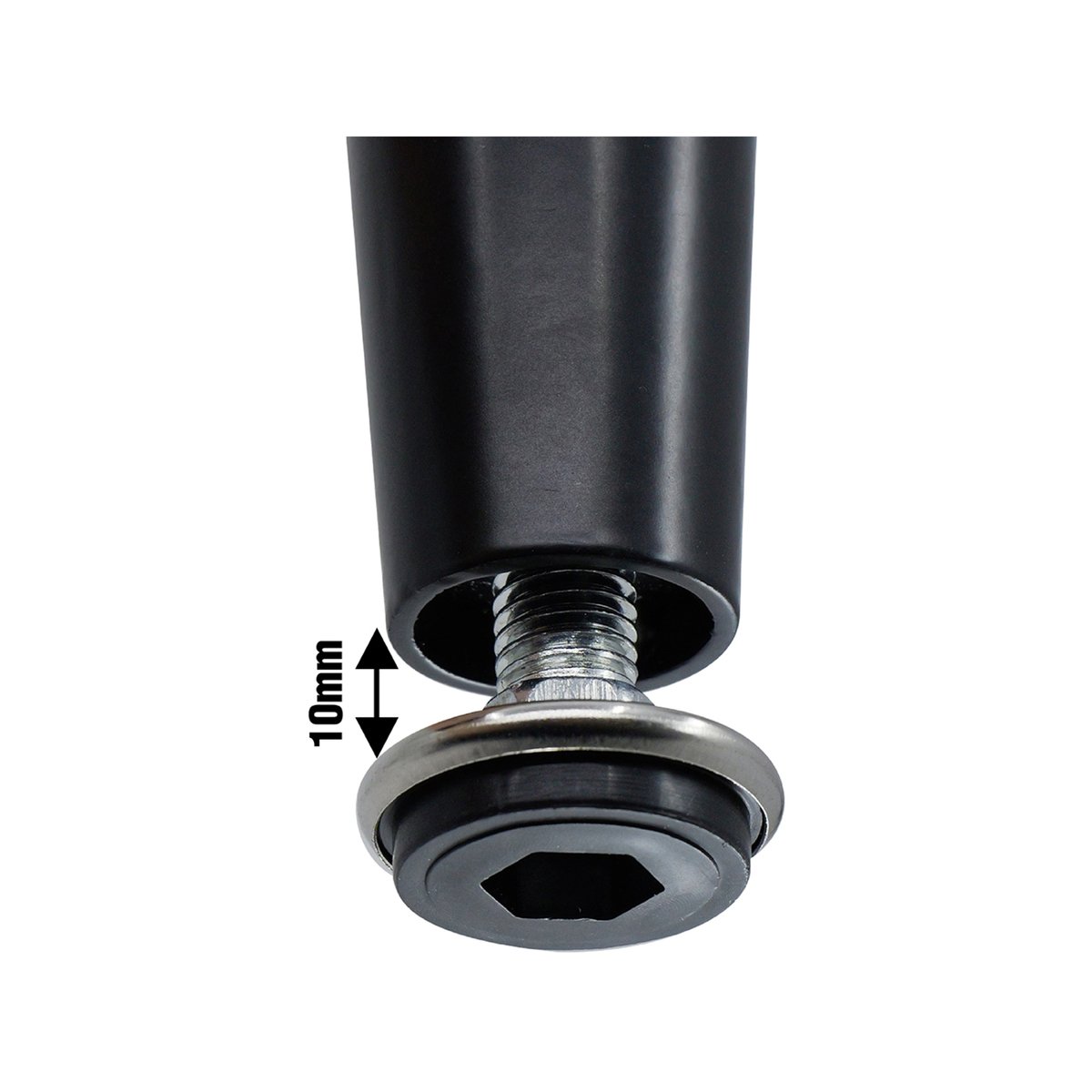 Adoored 230mm Black Tapered Metal Furniture Leg