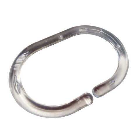 Barelli Clear Plastic Shower Curtain Rings 24 Pack