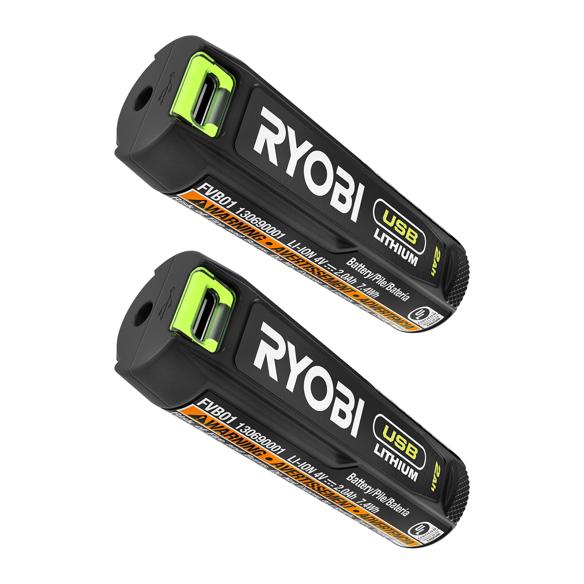 Ryobi USB Lithium Battery Power Bank Twin Pack - 2 x 2.0Ah - LED Gauge - SuperSaverAU - view 5
