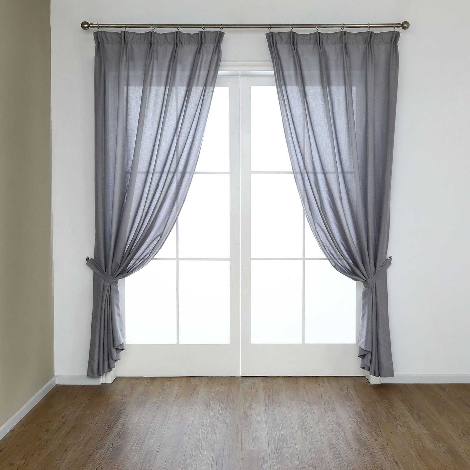 Windoware 2 Piece Satin Metal Curtain Rod Tie Back 2 Pack