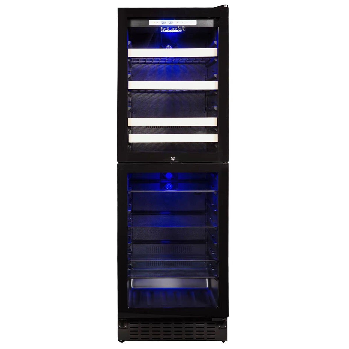 LeCavist Cuvee Rothschild 198 Bottle Dual Zone Wine Fridge - Black - Lock and Key - LCS140VN2Z2D