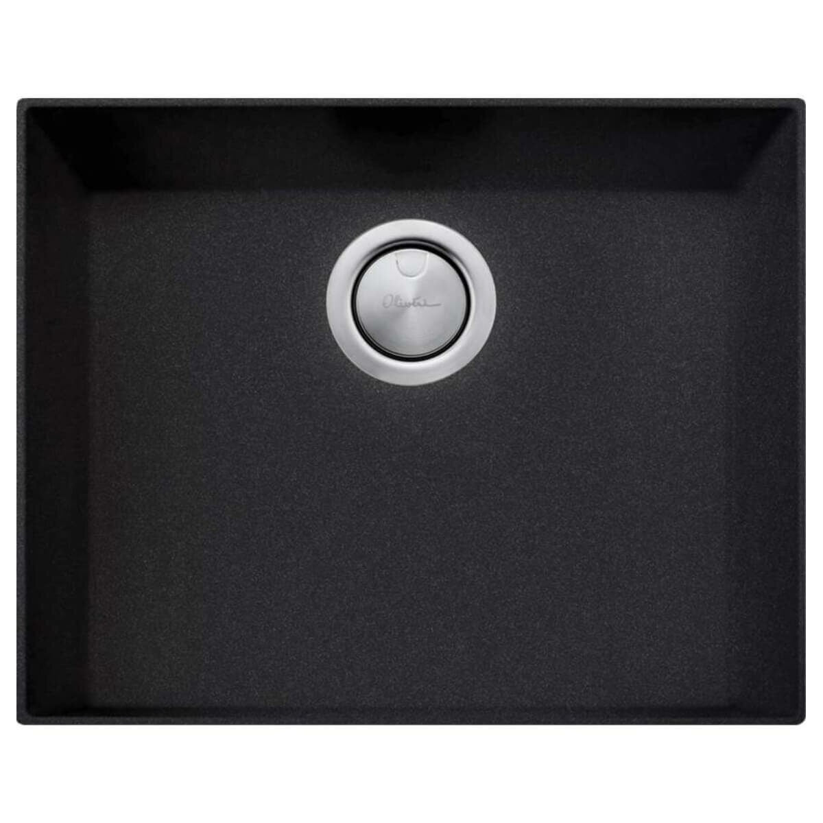 Oliveri Florence black single bowl undermount sink - laminate, hardwood or stone benchtops - FE-BL1560U