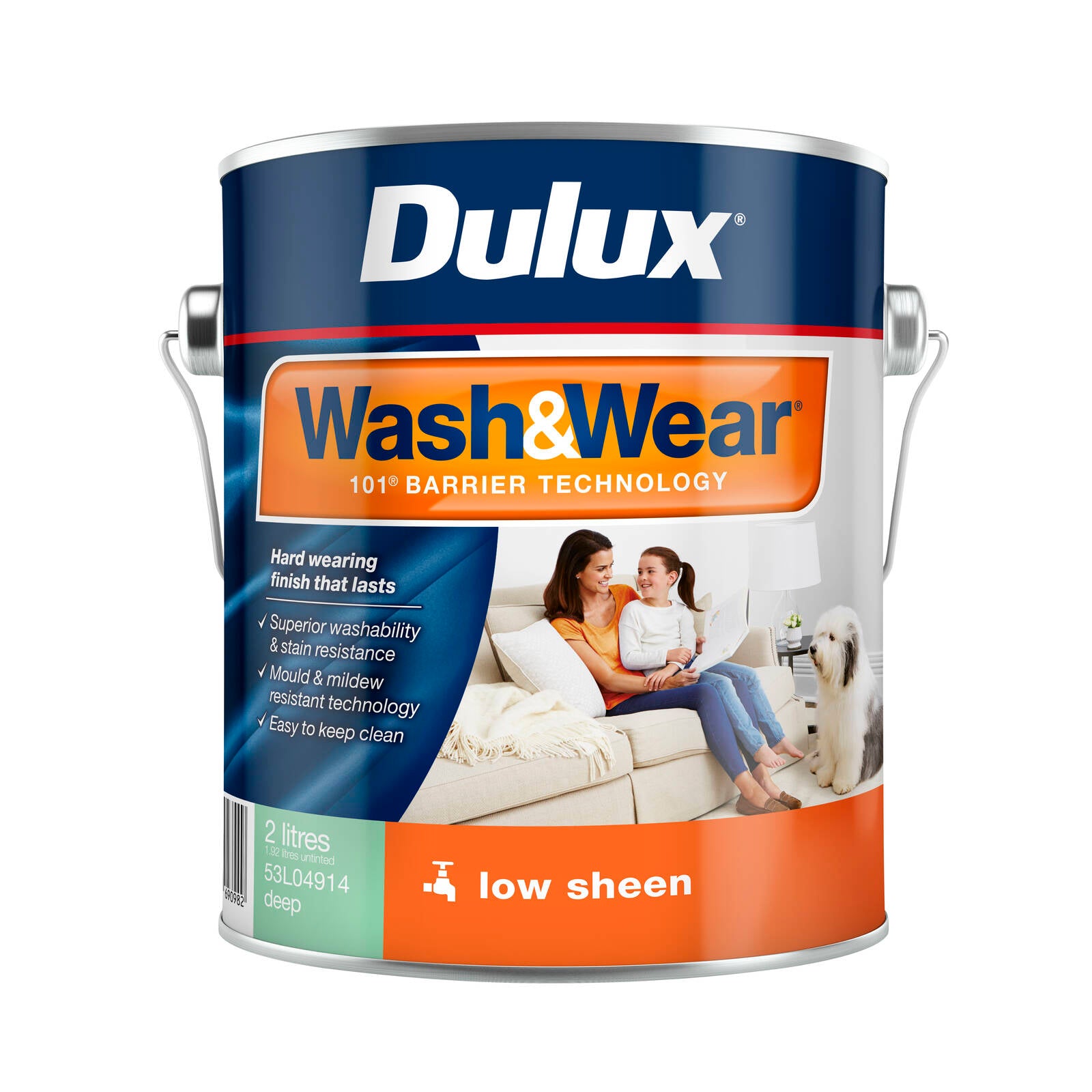Dulux Wash&Wear Low Sheen Interior Paint Deep Base 2L