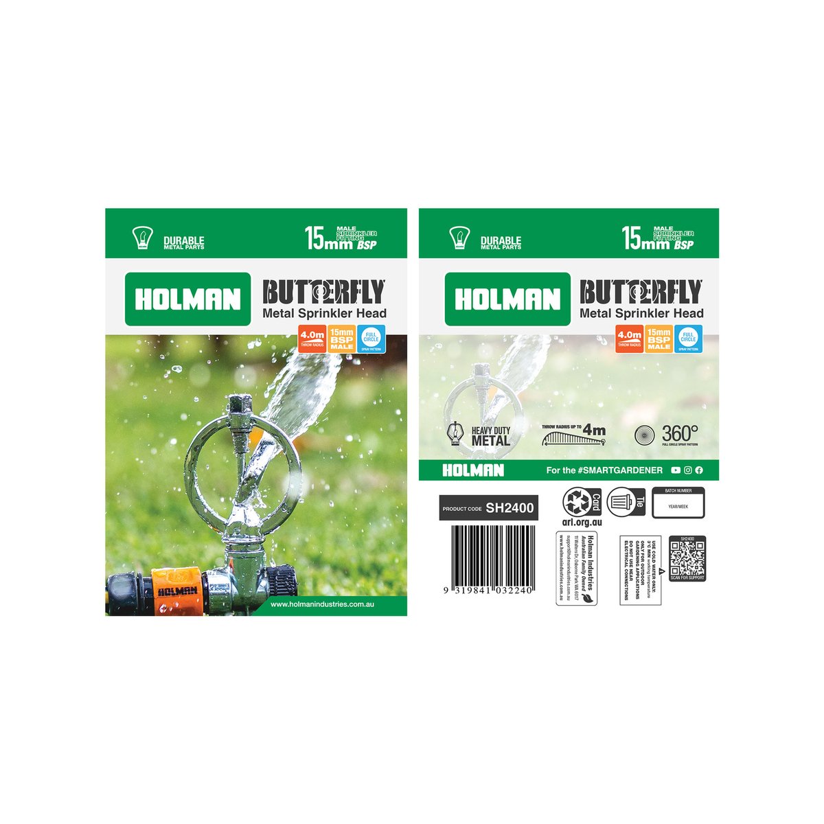Holman Heavy Duty Butterfly Sprinkler - 4m - Metal - Robust Design - SuperSaverAU - view 2