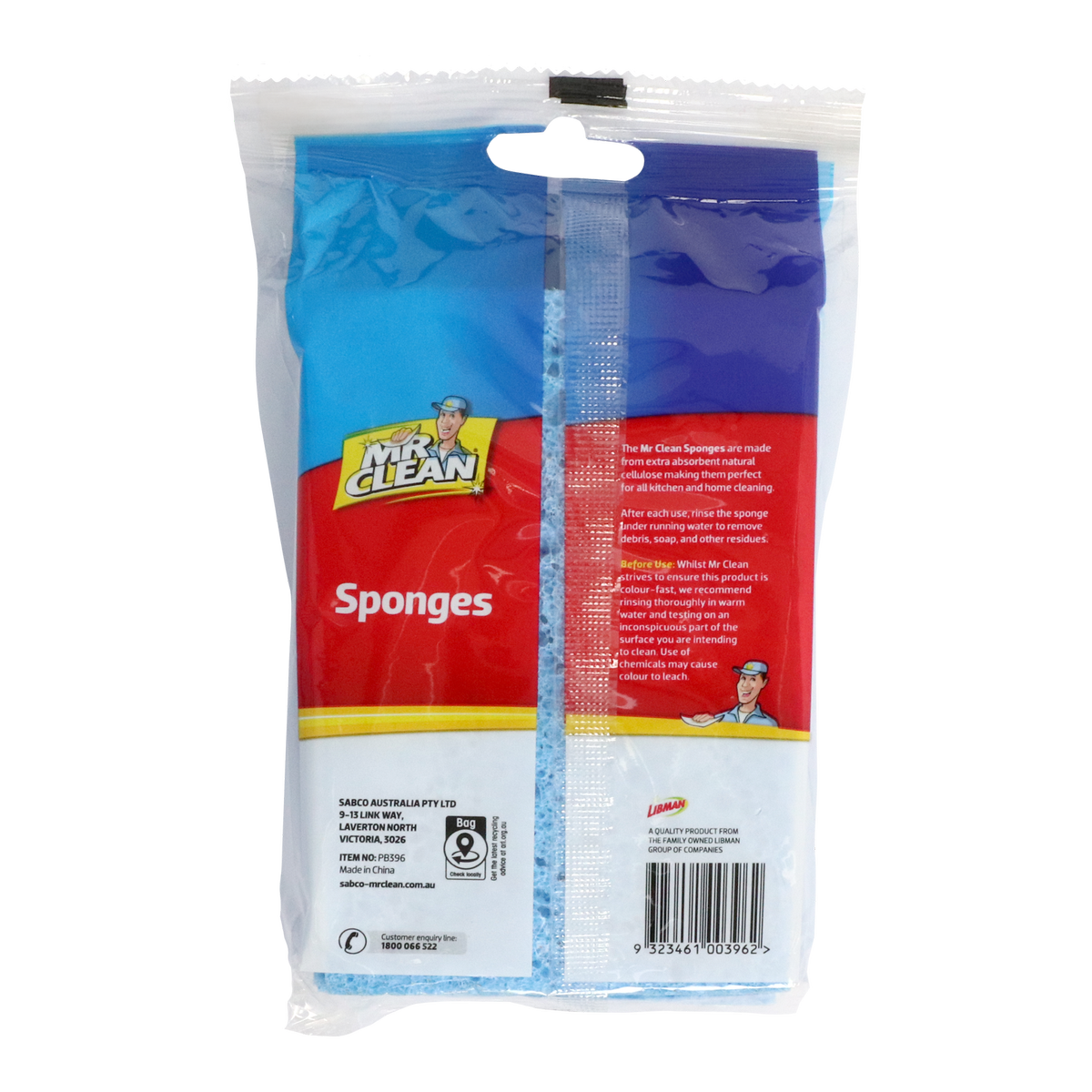 Mr Clean Cellulose Sponge 4 Pack - 15 x 10 x 1 cm - Absorbent Natural Material - SuperSaverAU - view 2
