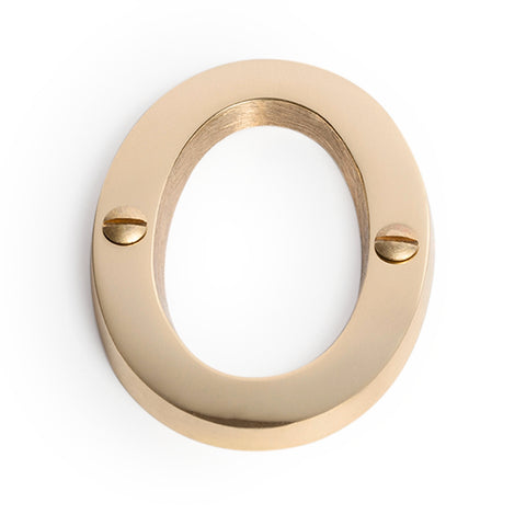 Sandleford 75mm Solid Brass House Number 0 - Weather Resistant, Fixings Included