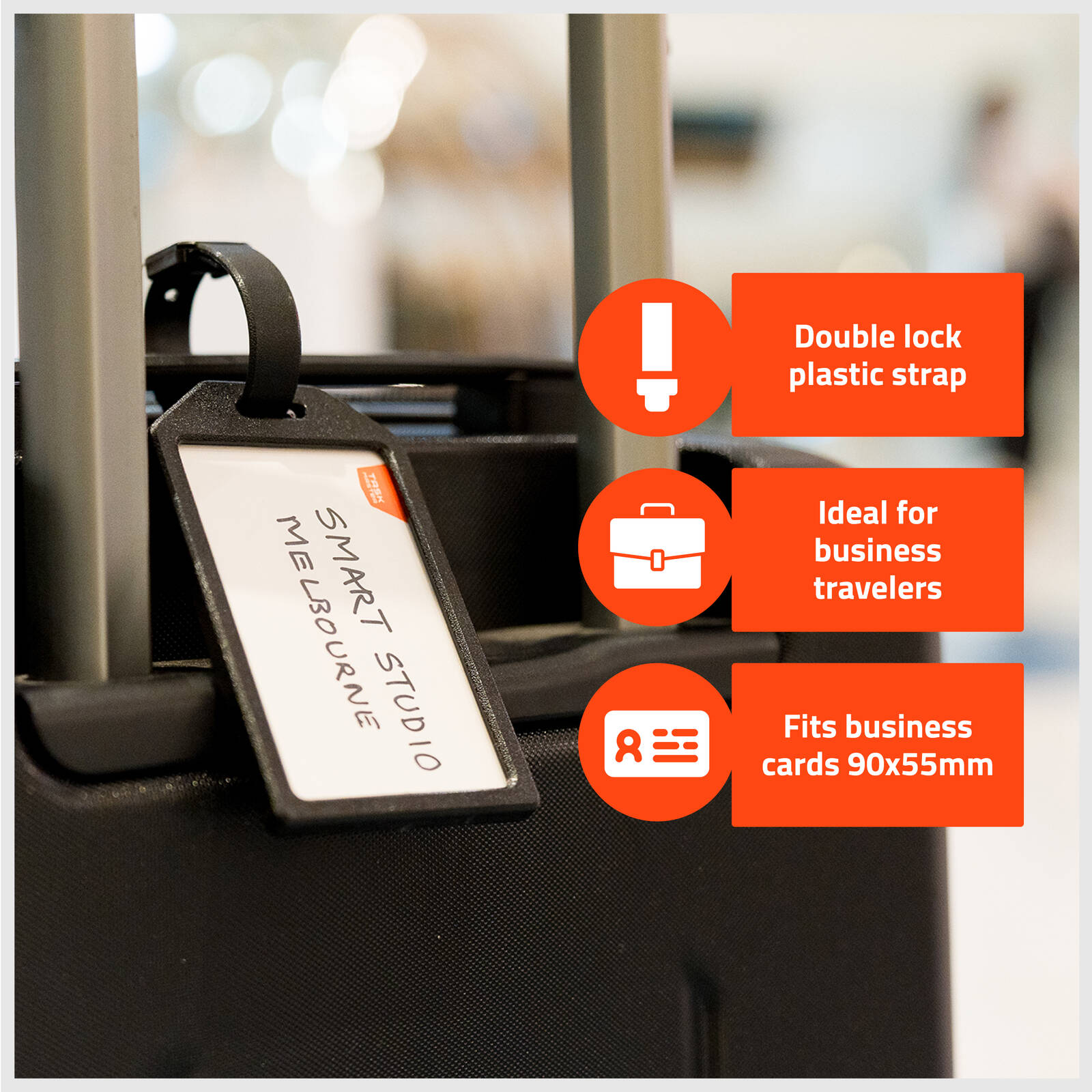 Taskmaster 61 x 107mm Black Executive ID Tags, 2 Pack