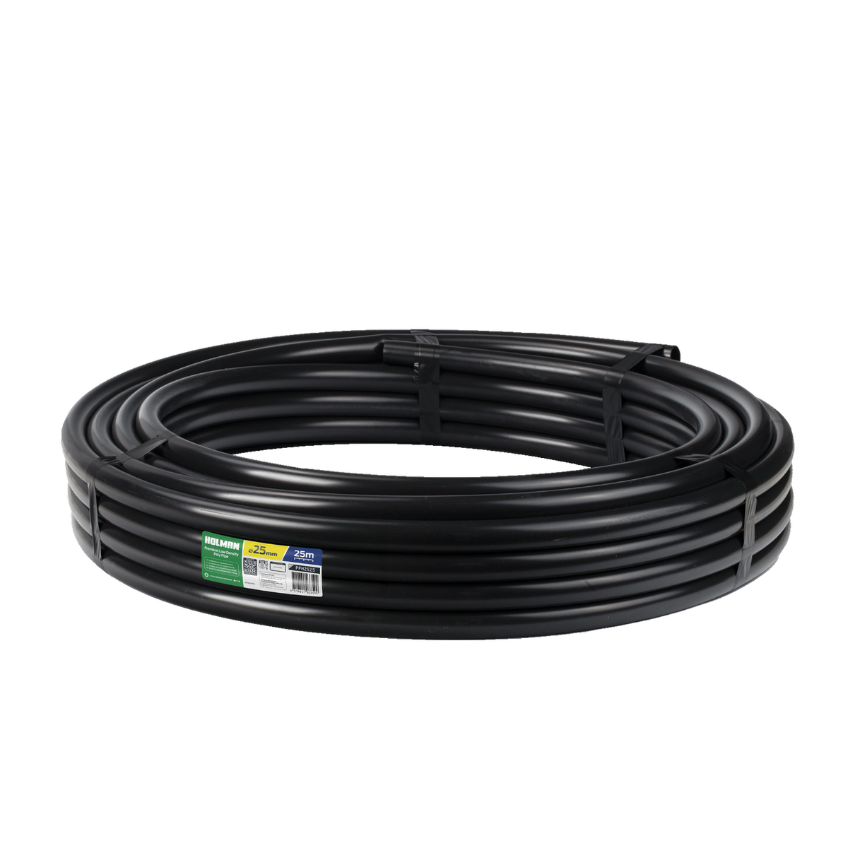 Holman 25mm x 25m Black Poly Pipe - Irrigation Coil, 300 kPa