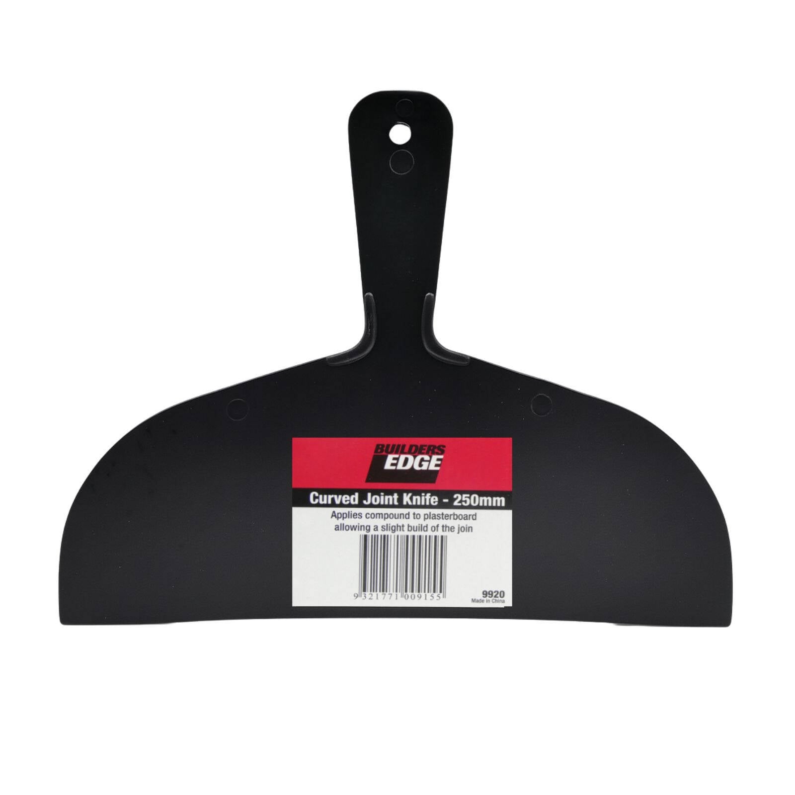 Builders Edge 250mm Plastic Curved Joint Plaster Knife Black
