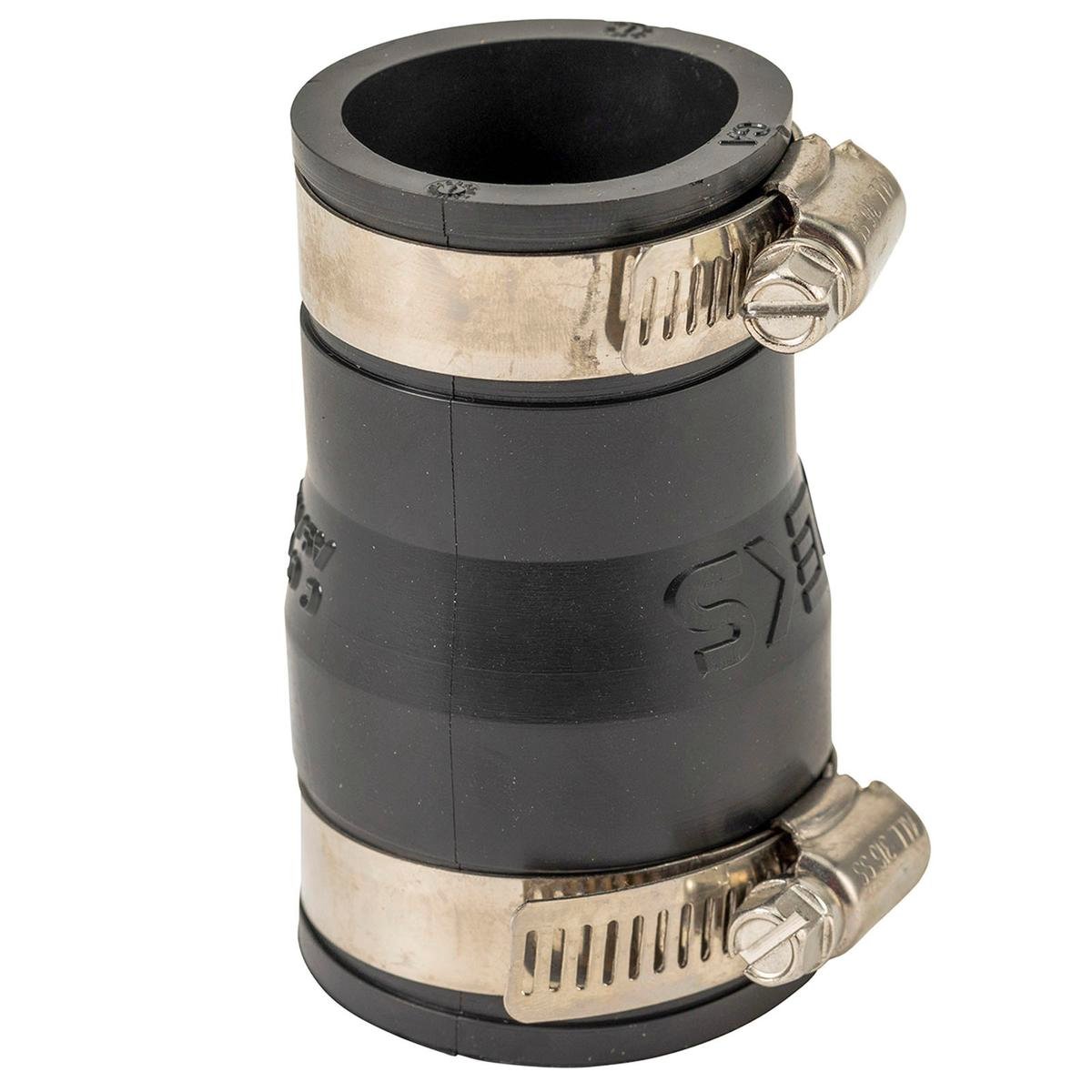 Deks Industries 32 to 40mm PVC Reducing Rubber Jenco Joiner - EPDM & Stainless Steel, Underground Rated, Black