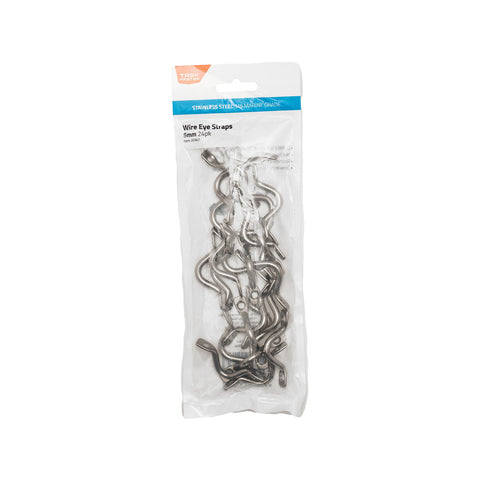 Taskmaster 316 Stainless Steel Wire Eye Strap 5mm Marine Grade 24 Pack
