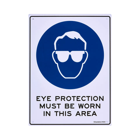 Sandleford Eye Protection Must Be Worn Sign 300 x 225mm Polypropylene White/Black/Blue