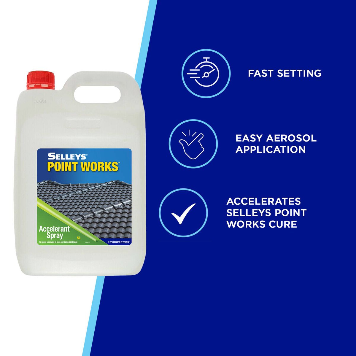 Selleys Point Works Accelerant Spray 5L Water Based Fast Drying - SuperSaverAU - view 2